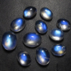 AAAAA - Gorgeous High Quality - Rainbow MOONSTONE - Full Blue Fire Nice Clean Oval Shape Cabochon size - 5x8 - 8x10 mm - 11 pcs